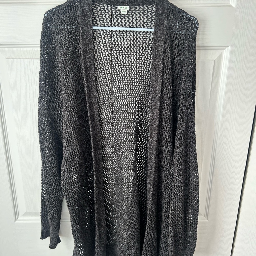 Aerie Black Open-Knit Sweater